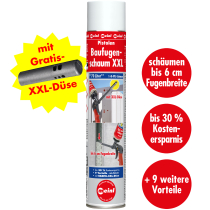 Pistolen Baufugenschaum XXL 840 ml inkl. XXL-Düse